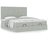 vidaXL Otomanski posteljni okvir z vzmetnicami siv 160x200 cm žamet | Shoptok.si