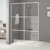 Pregrada za tuš bijela 140 x 195 cm s prozirnim staklom ESG Cijene