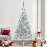  Umjetna preddekorirana božićna jelka srebrna 240 cm PET | Shoptok.si