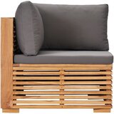  Vrtna kutna sofa sa sivim jastukom od masivne tikovine | shoptok.hr