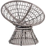  Papasan fotelja pletena fotelja s jastukom ratan od 360 stupnjeva siva Š87 x D97 x V86 cm | shoptok.hr