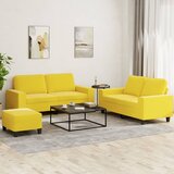  3-dijelni set sofa svjetložuti od tkanine Žuta cene