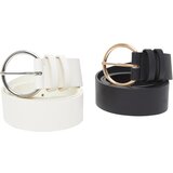 Urban Classics Basic PU Belt 2-Pack Cream + Black Cijene