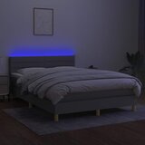  box spring s madracem LED svjetlosivi 140x200 cm tkanina | shoptok.hr