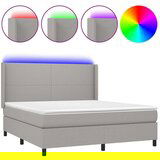  Box spring s madracem LED svjetlosivi 180x200 cm tkanina | shoptok.hr