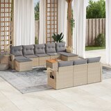 vidaXL 11-dijelni set vrtnih sofa s jastucima bež od poliratana | shoptok.hr