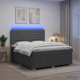  LED okvir za krevet s madracem Tamnosiva 200 x 200 cm Tkanina | shoptok.hr