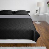  Dvostrani Prošiveni Prekrivač Crno/Sivi 230 x 260 cm | shoptok.hr