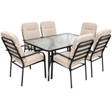 Master Set sto + 6 stolica metal s bež podmetačima WMGT-017A Cijene