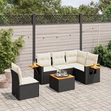 vidaXL 6-dijelni set vrtnih sofa s jastucima crni od poliratana | shoptok.hr
