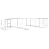  Vanjski kavez za pse od pocinčanog čelika s krovom 21 78 m² | shoptok.hr