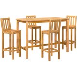 Vanjski bar set 5 pcs Prirodna Čvrsto teak drvo | shoptok.hr