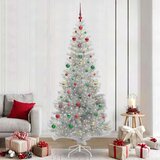 vidaXL Božićno drvce s 300 LED svjetlima s stalakom Srebrno 240 cm PET | shoptok.hr