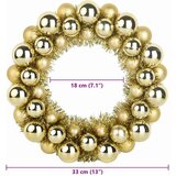 vidaXL Vijenci s božićnim kuglicama 2 pcs Zlatno 33 x 33 x 7 cm | shoptok.hr