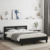 Maison Chic Posteljni okvir - Dvoposteljna postelja - Zakonska postelja z vzglavjem črn 140x190 cm inženirski les-J15966, (21761292) | Shoptok.si