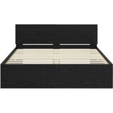 vidaXL Konstrukcija postelje z LED lučmi Črna Orehovina 150 x 200 cm | Shoptok.si