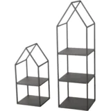 Set od 2 metalne police 75cm, 130cm, Crni