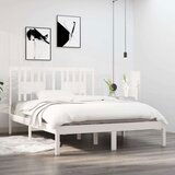  Posteljni okvir bel iz trdnega lesa 120x190 cm 4FT, (20907343) | Shoptok.si