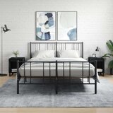  Nočna omarica 2 kosa črna 40x35x50 cm inženirski les, (20916278) | Shoptok.si
