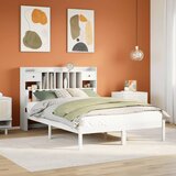 vidaXL Krevet s regalom z knjige bez madraca bijeli 140x200cm borovina Cijene