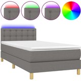  Box spring postelja z vzmetnico LED temno siva 100x200 cm blago, (20724734) | Shoptok.si