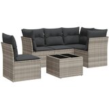 Maison Chic Seti vrtnega pohištva - Vrtna garnitura - Vrtni pohištvo set 6-delna z blazinami siv poli ratan, (21805289) | Shoptok.si
