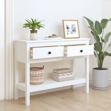 Konzolni stol bijeli 100x35x75 cm od masivne borovine | shoptok.hr