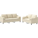  2-dijelni set sofa s jastucima krem od tkanine | shoptok.hr