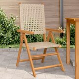 Maison Chic Vrtni stoli - Stol za vrt 2 kosa bež trden akacijev les in poli ratan JS1177, (21878462) | Shoptok.si