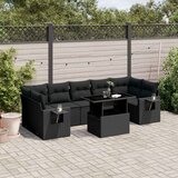  8-dijelni set vrtnih sofa od poliratana s jastucima crni | shoptok.hr
