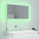 vidaXL LED kupaonsko ogledalo bijelo 80x8,5x37 cm konstruirano drvo | shoptok.hr