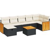 vidaXL 8-dijelni set vrtnih sofa od poliratana s jastucima crni | shoptok.hr