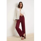 TRENDYOLMILLA ženske pantalone Twoss26Pl00205, Kamen / Bordeaux | Eponuda.com