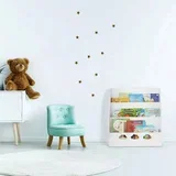 Ginger Home dječja polica s 3 odjeljka za spremanje knjiga, oblak, bijela