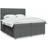  Krevet s oprugama i madracem tamnosivi 200 x 200 cm od tkanine | shoptok.hr