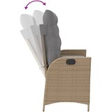  Vrtni naslonjač s jastucima bež od poliratana 104 x 59 x 93 cm | Shoptok.si
