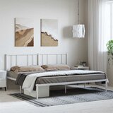  Metalni okvir za krevet s uzglavljem bijeli 193x203 cm | shoptok.hr
