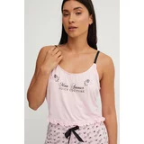 Juicy Couture Zgornji del pižame CHERUB EMMANUEL FRILLED VEST roza barva, JCLPT224508