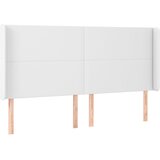  Uzglavlje s ušima bijelo 163x23x118/128 cm od umjetne kože | shoptok.hr