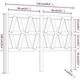  Posteljno vzglavje belo 126x4x100 cm trdna borovina, (20647634) | Shoptok.si