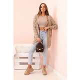 Kesi Włoski Women's openwork cardigan with pockets fango | ePonuda.com