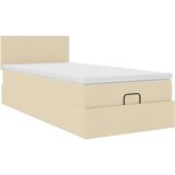  Otomanski okvir kreveta s madraca krem 80x200cm od tkanine | shoptok.hr