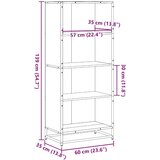 vidaXL Polica za knjige Siva Sonoma 60x35x139 cm Konstruirano drvo | shoptok.hr
