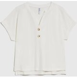 Marisse White Blouse With Buttons On The Neckline | Shoptok.si