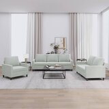 vidaXL 3-dijelni set sofa s jastucima svjetlosivi baršunasti Cijene
