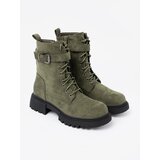 Shelvt Dark green workers with thick soles and lacing | ePonuda.com