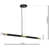  Luster na sajli BASTONE 2xE14/40W/230V crna/zlatna | Eponuda.com