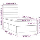  Krevet s oprugama i madracem krem 90 x 190 cm od tkanine | shoptok.hr