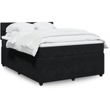 vidaXL Box spring postelja z vzmetnico črna 160x200 cm žamet | Shoptok.si