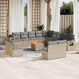 vidaXL 14-dijelni set vrtnih sofa s jastucima poliratan Bež | shoptok.hr